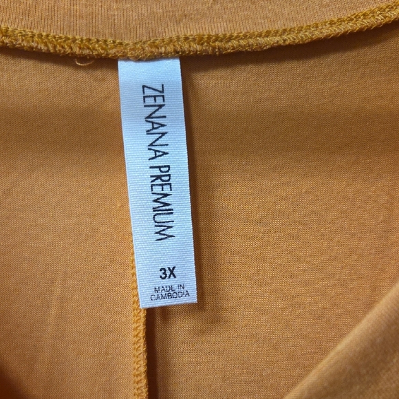 Zenana Premium Orange  Long Sleeve V-Neck Top 3x - Picture 2 of 3